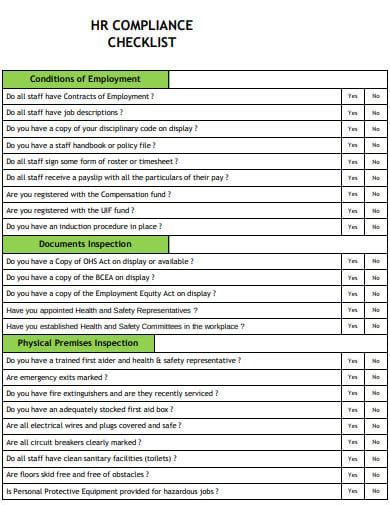 12+ FREE HR Compliance Checklist Templates in PDF | Word | Pages