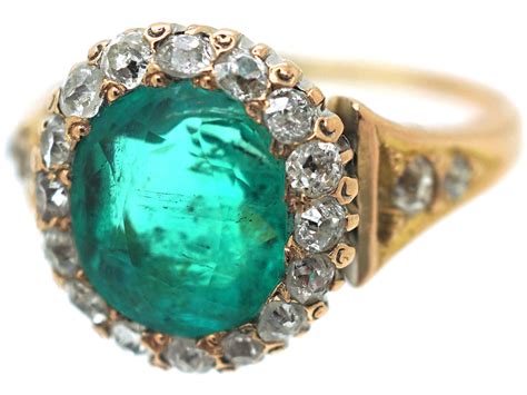 Victorian 18ct Gold, Emerald & Diamond Ring (77P) | The Antique ...