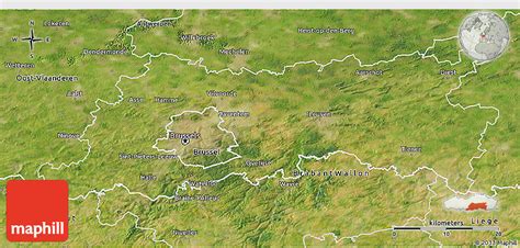 Satellite 3D Map of Vlaams Brabant