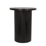 Small Modern Solid Wood End Table, Black Round Pedestal Side Table ...