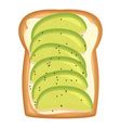 Whole egg avocado toast icon cartoon Royalty Free Vector