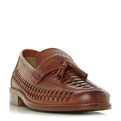 Dune Tan 'broadhaven' Woven Saddle Tassel Loafers in Brown for Men ...