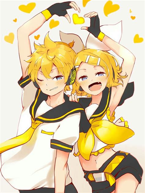 Rin x Len Kagamine. Artist: @pi0v0jg ( twitter ) Rin E Len, Kagamine ...