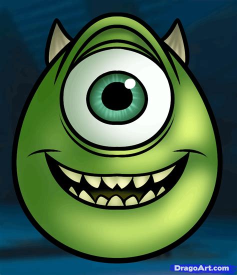 how to draw mike wazowski easy | Doodling Disney | Pinterest | Mandala ...