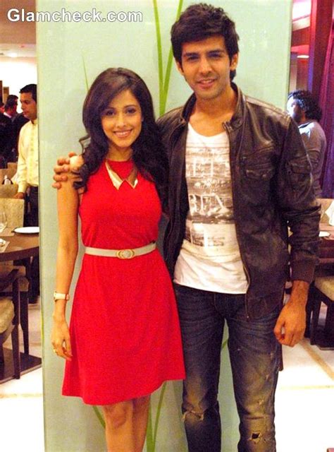 Cast of “Akaash Vani” Kartik Tiwari and Nushrat Bharucha at a Press Meet in New Delhi — Indian ...