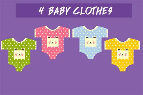 Cute Color Baby Clothes Clip Art Graphic by cuoctober · Creative Fabrica