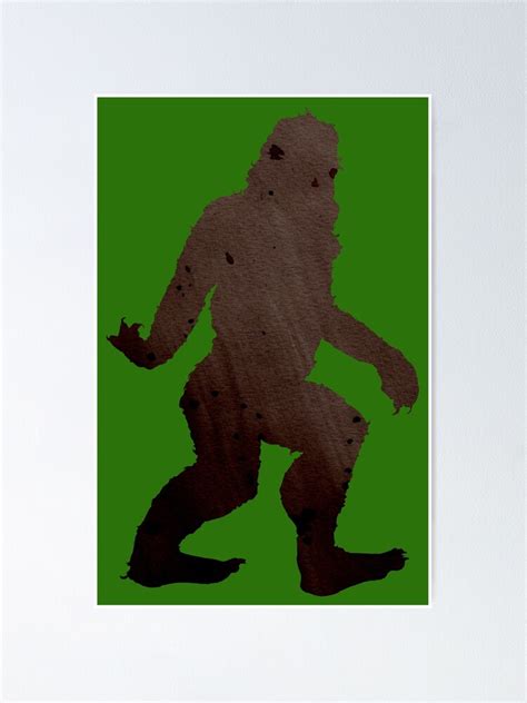 "Bigfoot Walking - Cryptid Silhouette" Poster by FishWithATopHat ...