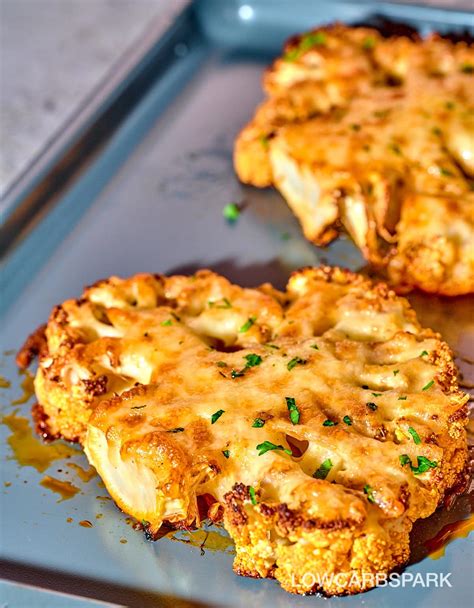 Cheesy Cauliflower Steak - Low Carb Spark