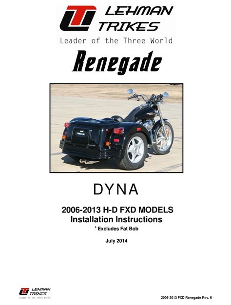 LEHMAN TRIKES DYNA INSTALLATION INSTRUCTIONS MANUAL Pdf Download | ManualsLib