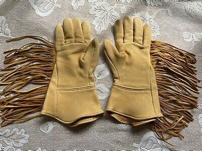 thurlow classic leather Gloves Vintage-fringe, Lined, New, Cowboy ...