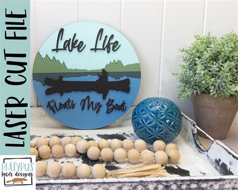 Lake Life Sign Lake Life Door Sign SVG Laser File Glowforge - Etsy