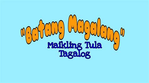 Maikling tula "Batang Magalang" - YouTube