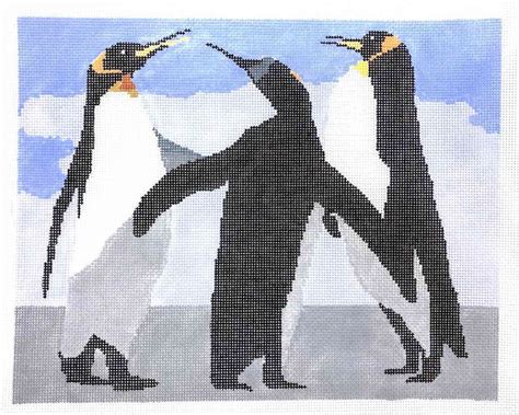 Penguins of South pole hand-painted needlepoint stitching canvas ...