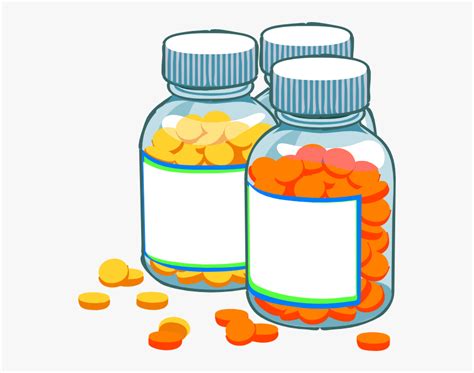 Blank Medicine Bottles Clip Art At Clker Com Vector - Transparent Background Pill Bottle Clipart ...