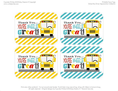 Free Printable Bus Driver Appreciation Printables - Printable Word Searches