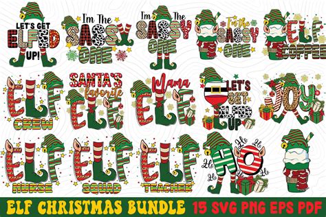 ELF Christmas Quotes SVG PNG Bundle Graphic by Cat Lady · Creative Fabrica