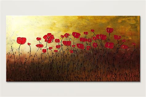 Red Flowers-Abstract Art|Wall Abstract Art Paintings for Sale|Flowers