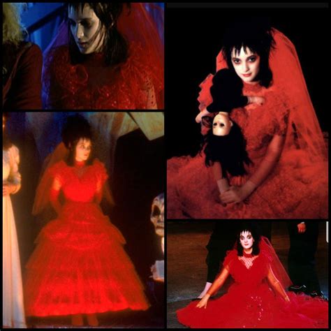 Lydia Deetz red wedding dress | Beetlejuice wedding, Beetlejuice halloween costume, Lydia deetz ...