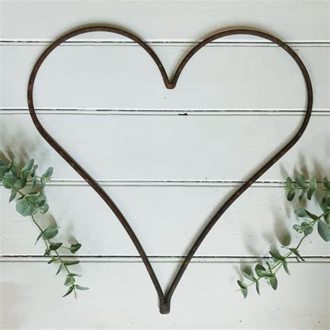 Large Rusty Metal Heart - 59cm - Heavenly Homes & Gardens | Silk Flowers | Home Decor ...