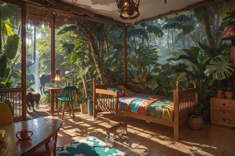 Premium AI Image | Jungle Safari Kids Bedroom Wild Imaginations