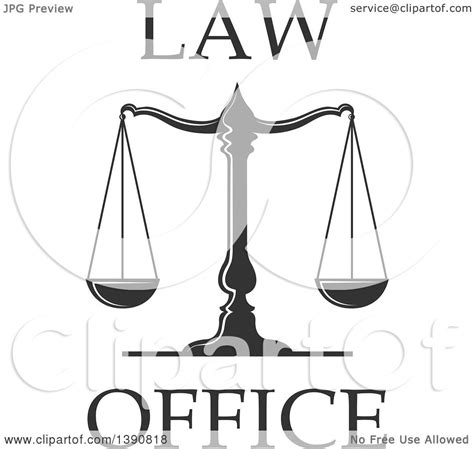 Clipart of Scales of Justice with Law Office Text - Royalty Free Vector Illustration by Vector ...