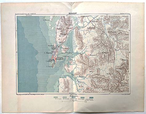 Salsette or Mumbai Suburban - Vintage Map 1893 - Past-India