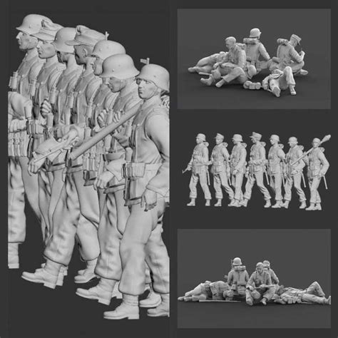 German Wehrmacht soldiers WWII - STL 3D print files