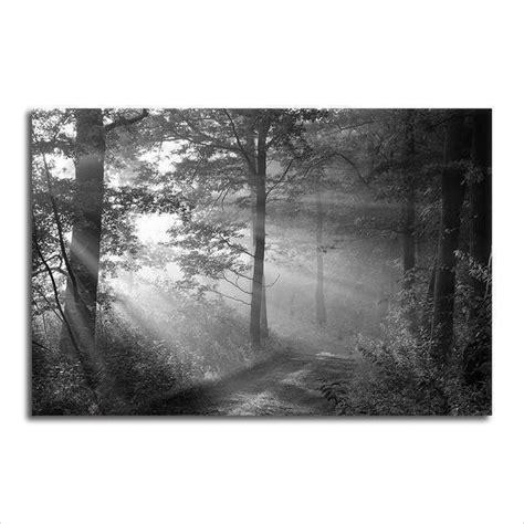 Black And White Forest Canvas Wall Art | Nature-Themed Art Print