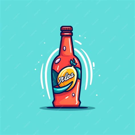 Premium AI Image | flat color drink bottle logo vector