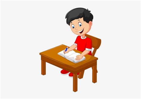 157 Clip Art, School - Boy Writing Cartoon - 361x500 PNG Download - PNGkit