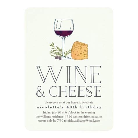 Any Occasion Wine and Cheese Party Invitation | Zazzle.com in 2020 ...