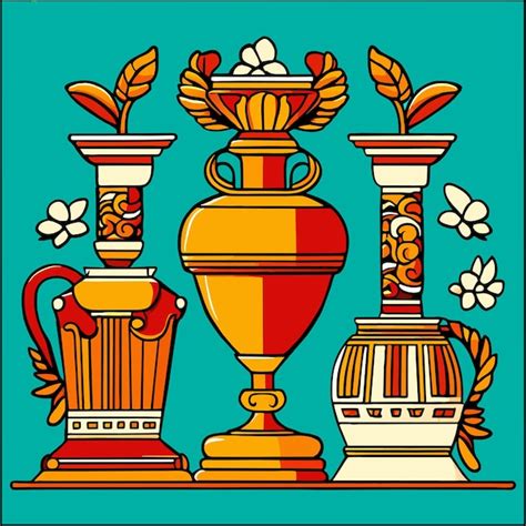 Premium Vector | Ancient jar pottery and vases cartoon vector illustration