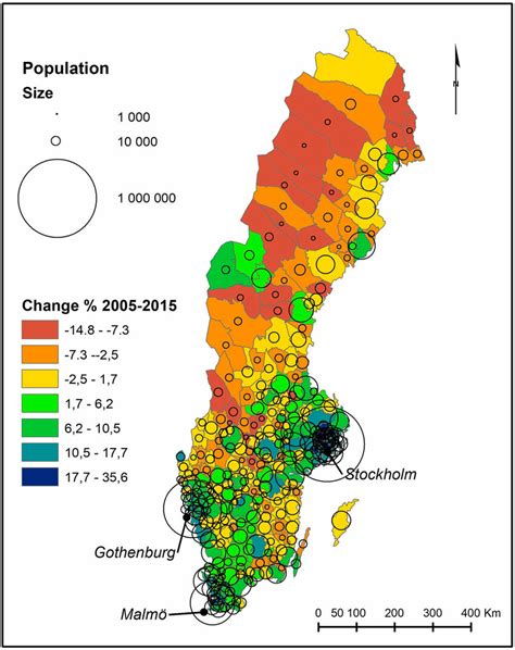 Population distribution in Sweden, based on the Classification of ...