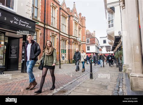 Shoppers Tourists Visitors Canterbury City Centre St Margarets Street Stock Photo - Alamy