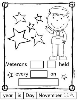 Veterans Day Activities by Kindergarten Printables | TpT