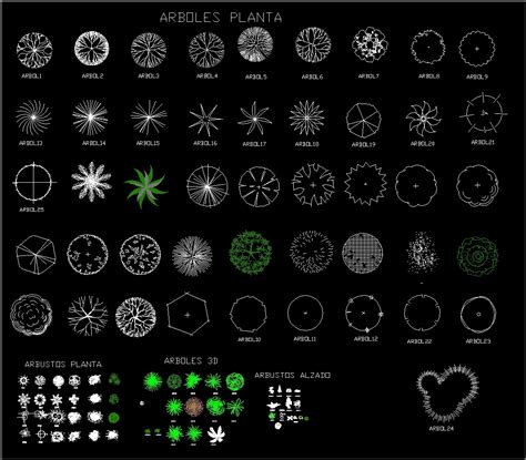 Shrubs - Plants 2D DWG Block for AutoCAD • Designs CAD