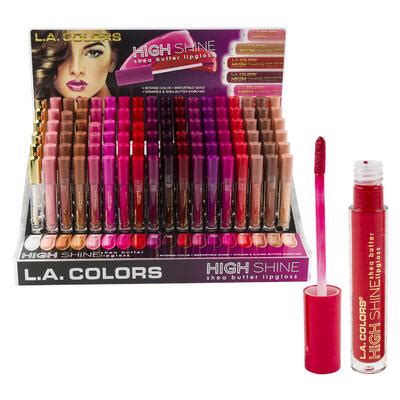 Wholesale LA Colors High Shine Lip Gloss Display - Asst, 0.1