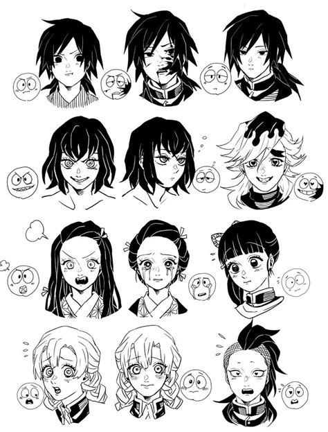 Kimetsu no Yaiba Anime Demon Face Expressions