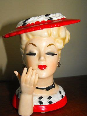 Napco Christmas Girl Head Vase Headvase Planter Sophisticated Lady Vintage | eBay Vintage ...