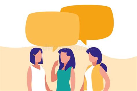 Group of Women Talking Characters Stock Vector - Illustration of friends, character: 126557306