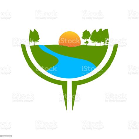 Natural Green Gardening Landscaping Logo Design Vector Lawn And House ...