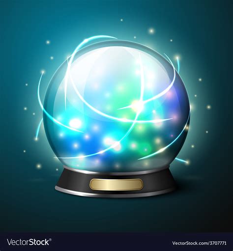 Bright glowing crystal ball for fortune Royalty Free Vector