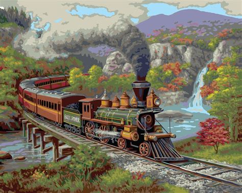 Fall River Train Paint By Numbers - Numeral Paint Kit