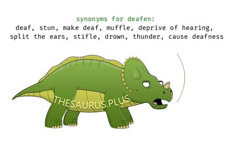 More 60 Deafen Synonyms. Similar words for Deafen.