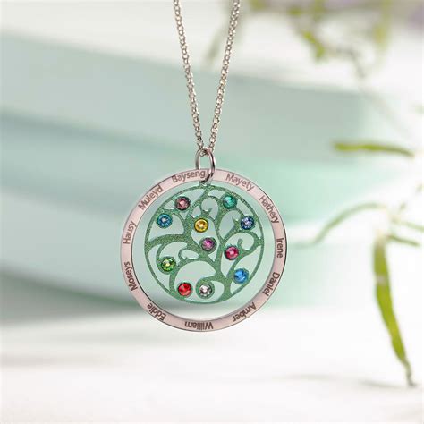 Adapted Family Tree Birthstone Necklace