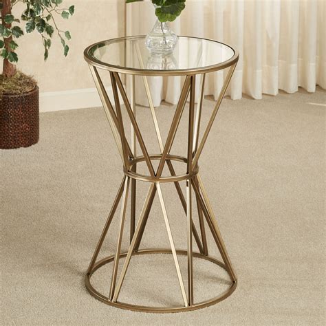 Presley Gold Metal Round Accent Table