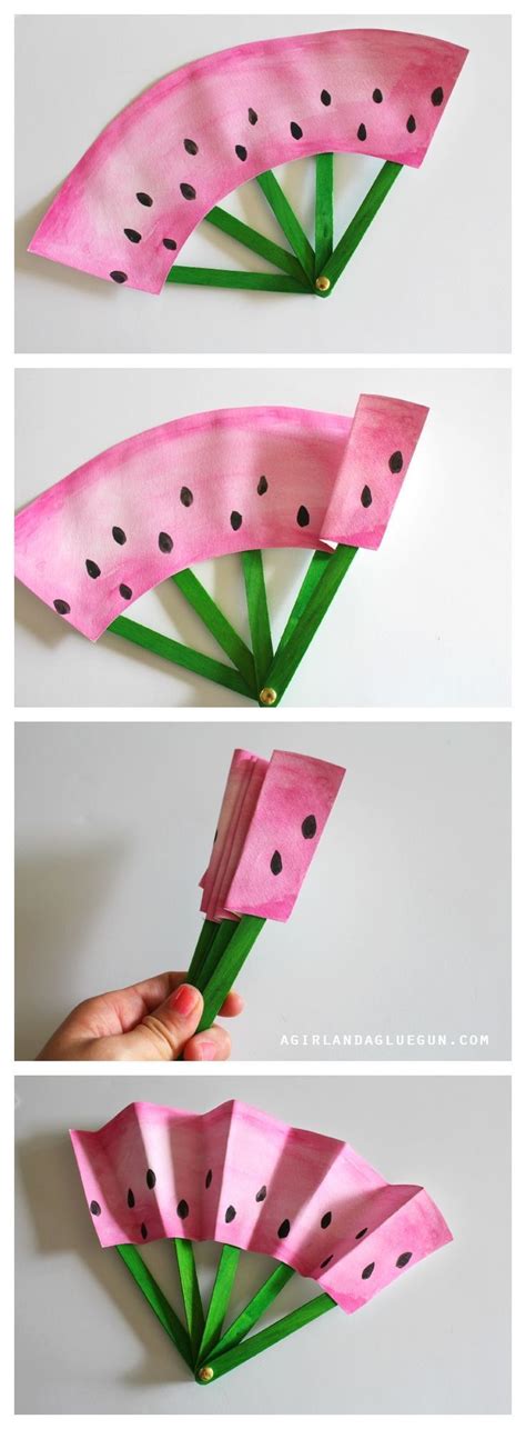 diy fruit fans --a fun kids crafts | Crafts, Arts and crafts for kids, Preschool crafts