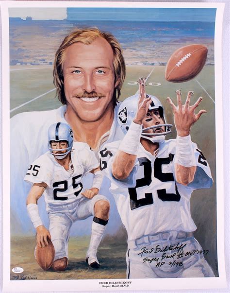 Fred Biletnikoff Signed Raiders 19x25 Lithograph Inscribed "Super Bowl XI MVP 1977" A.P. # 2/198 ...