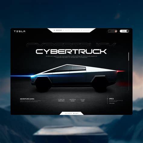 Cybertruck web concept by Marcelo Design X on Dribbble