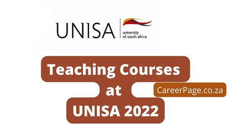 Teaching Courses Offered at Unisa 2022